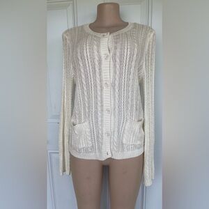Lulu-B Cream Cable Knit Cardigan